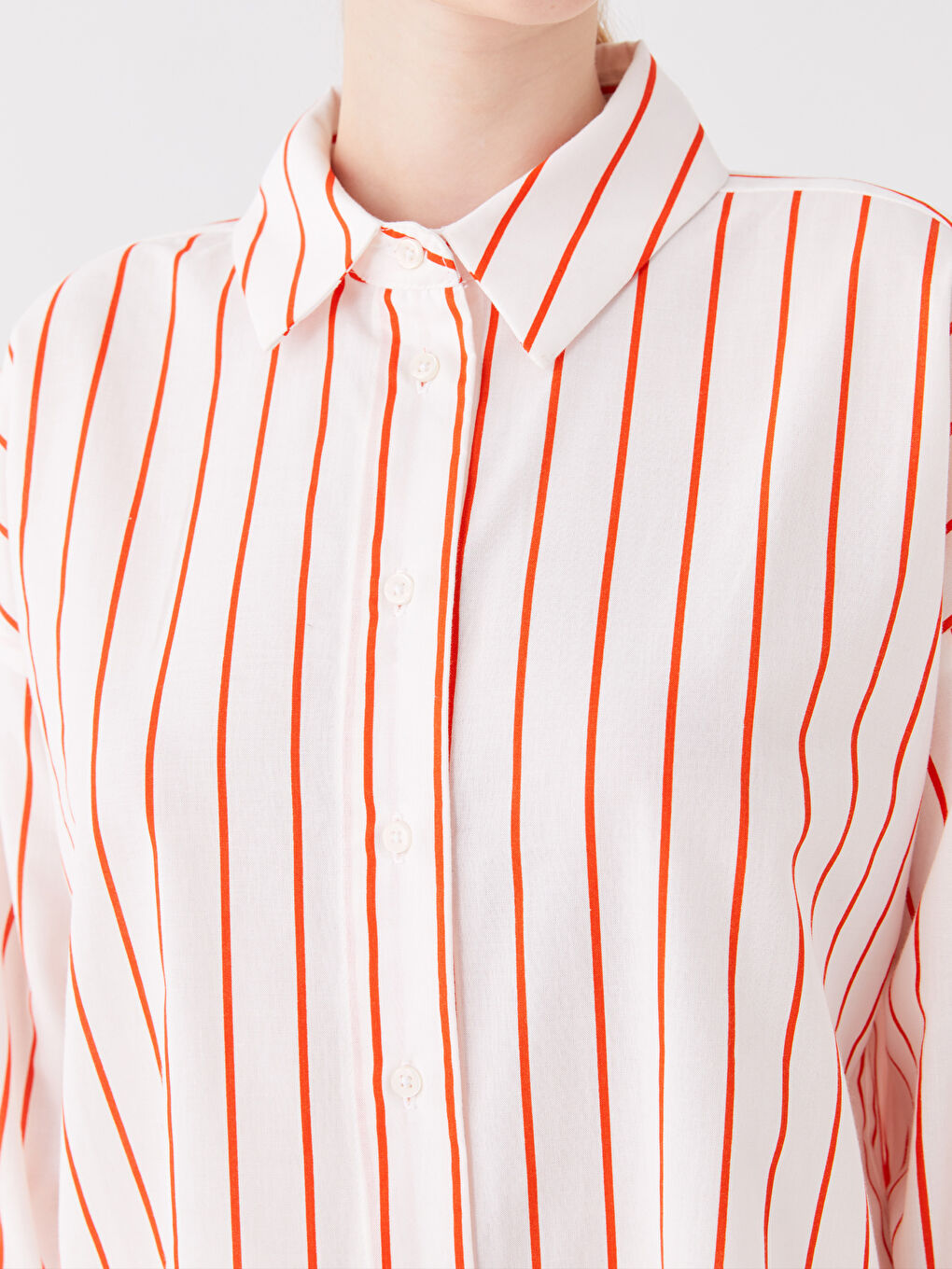 قميص تونيك مخطط أوفراسايز للسيدات-3