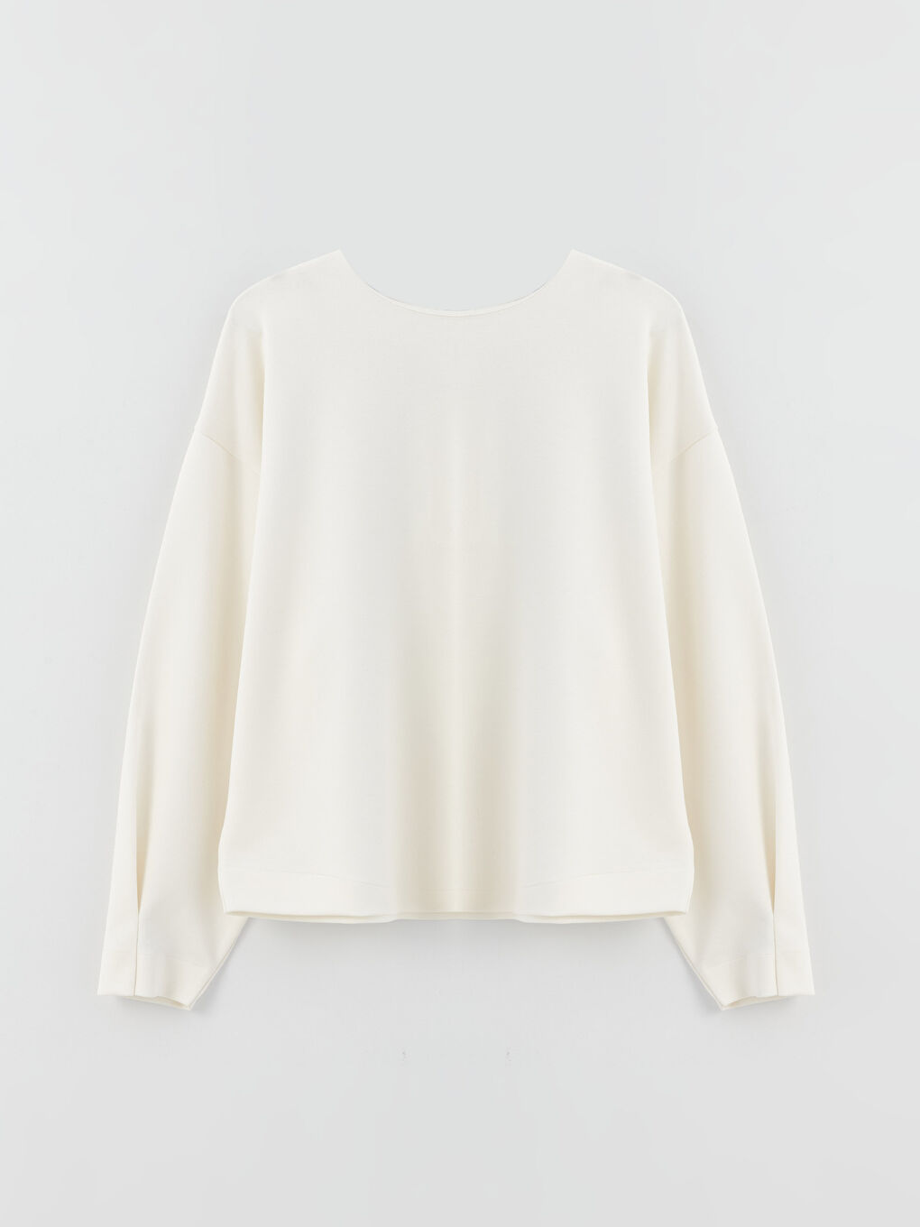 Tunique à Col Rond Unie à Manches Longues pour Femmes-5