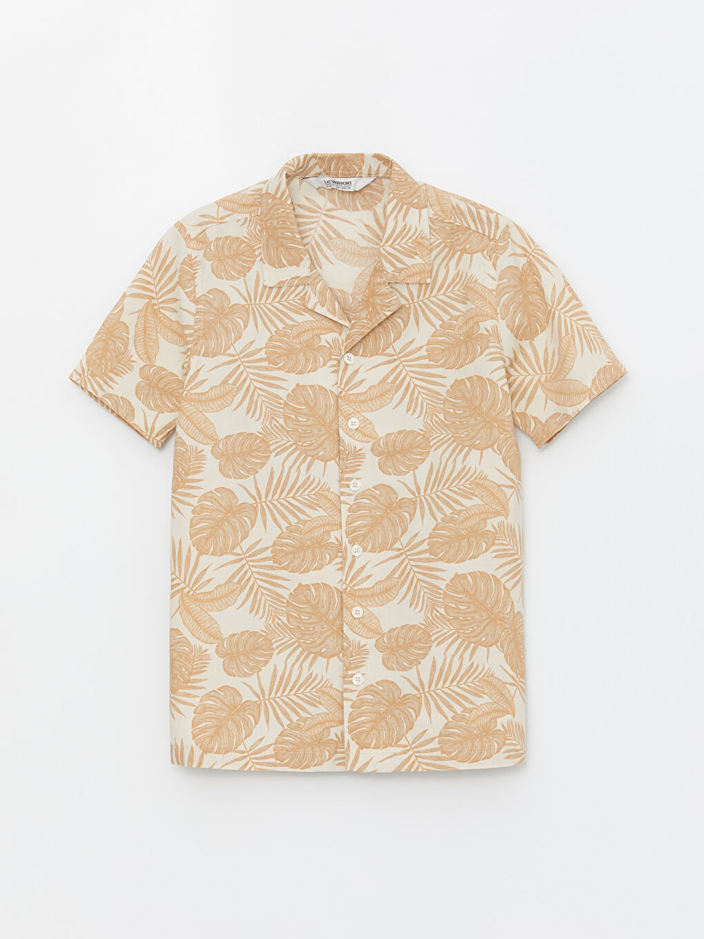 Patterned Short Sleeve Boys' Shirt -S3I109Z4-LQB