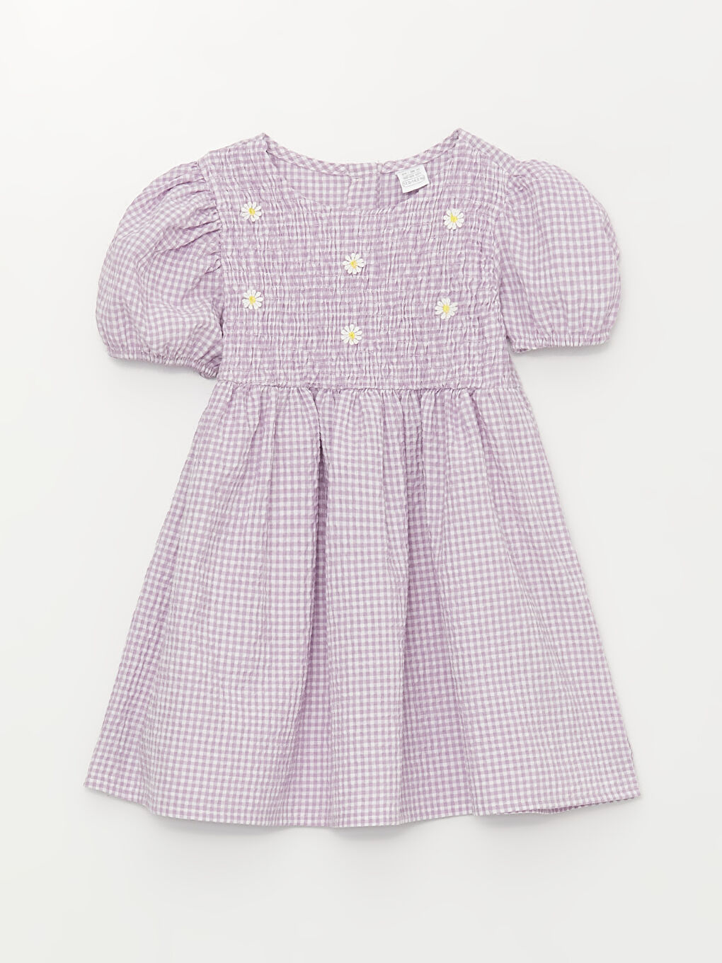 LCW baby Bisiklet Yaka Kısa Kollu Ekose Desenli Kız Bebek Elbise -S3I123Z1-LN0