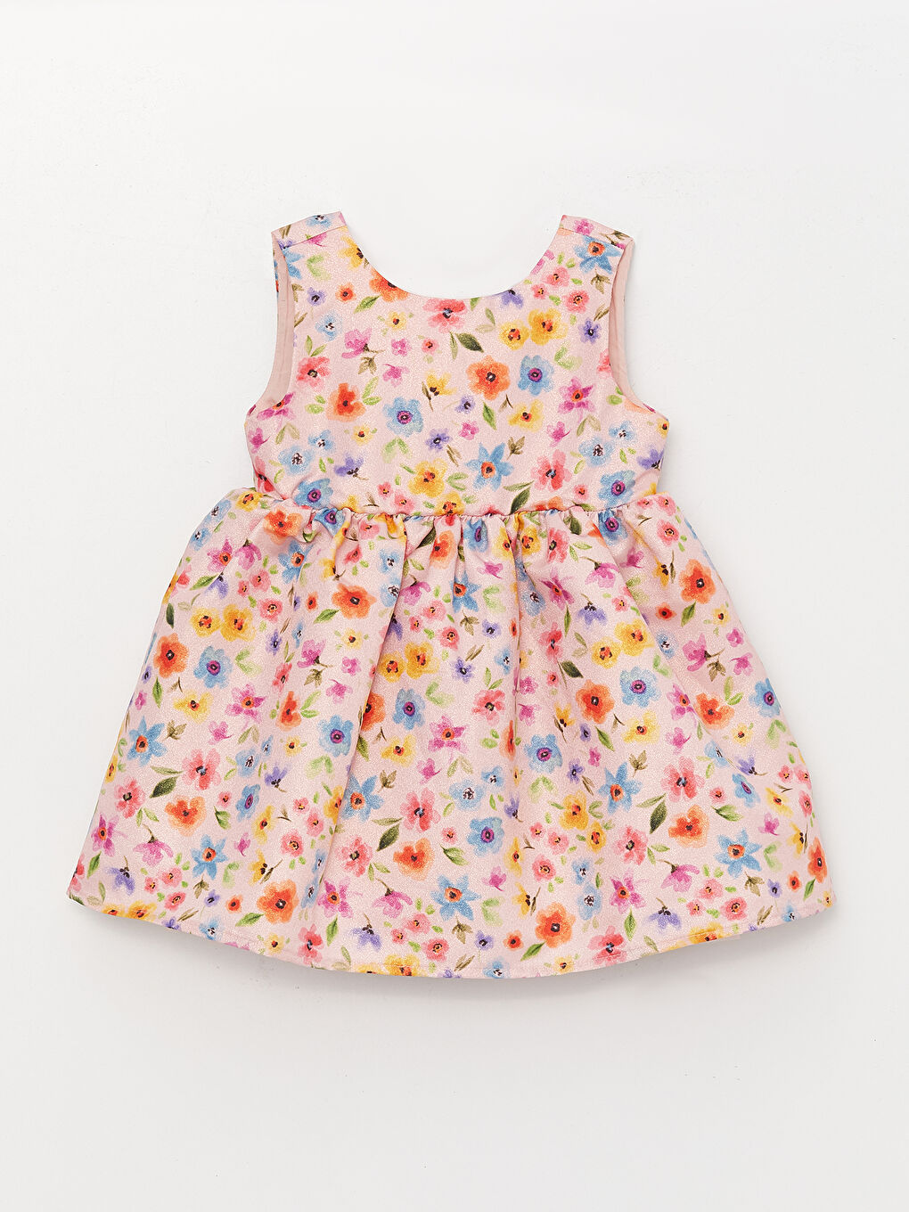 Crew Neck Patterned Baby Girls' Dress -S3I128Z1-LT9