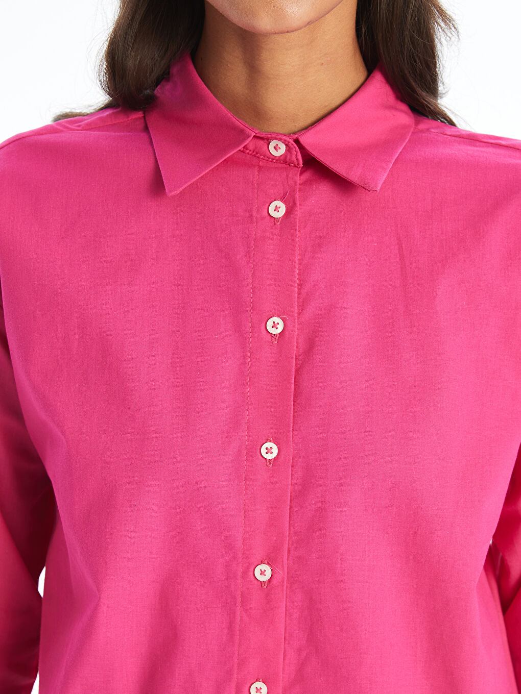 Plain Long Sleeve Oversize Women's Shirt Tunic-2