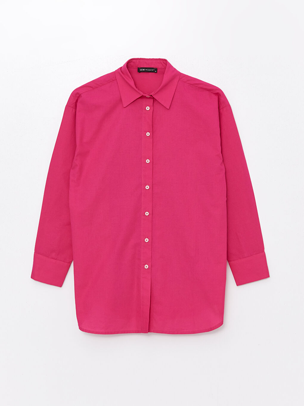 Plain Long Sleeve Oversize Women's Shirt Tunic-4