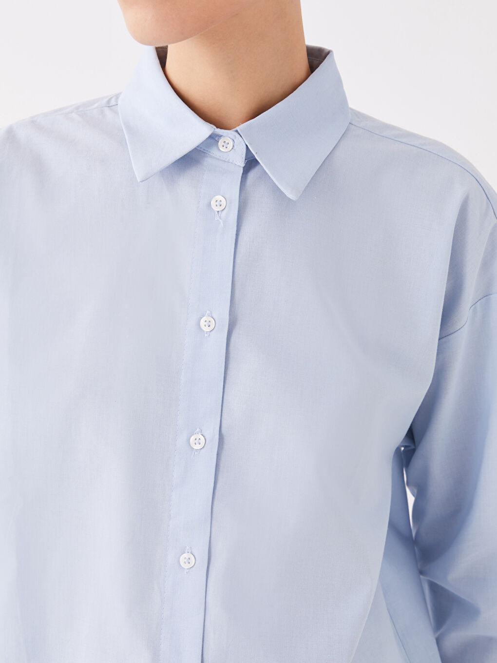 Plain Long Sleeve Oversize Women's Shirt Tunic-3