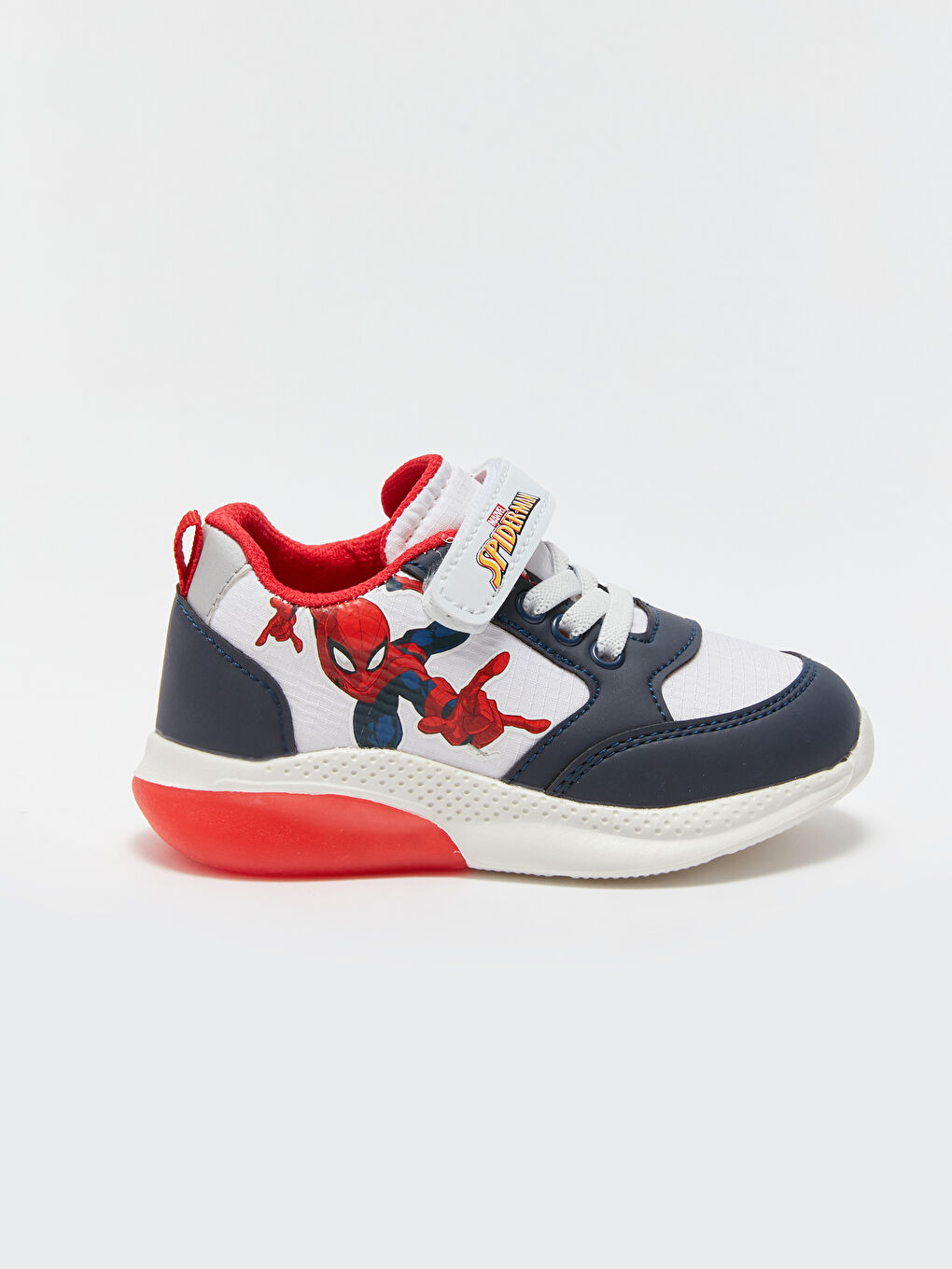 Beyaz Spiderman Lisanslı Cırt Cırtlı Işıklı Erkek Çocuk Spor Ayakkabı-1