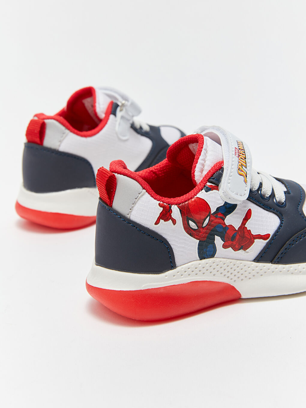 Beyaz Spiderman Lisanslı Cırt Cırtlı Işıklı Erkek Çocuk Spor Ayakkabı-4