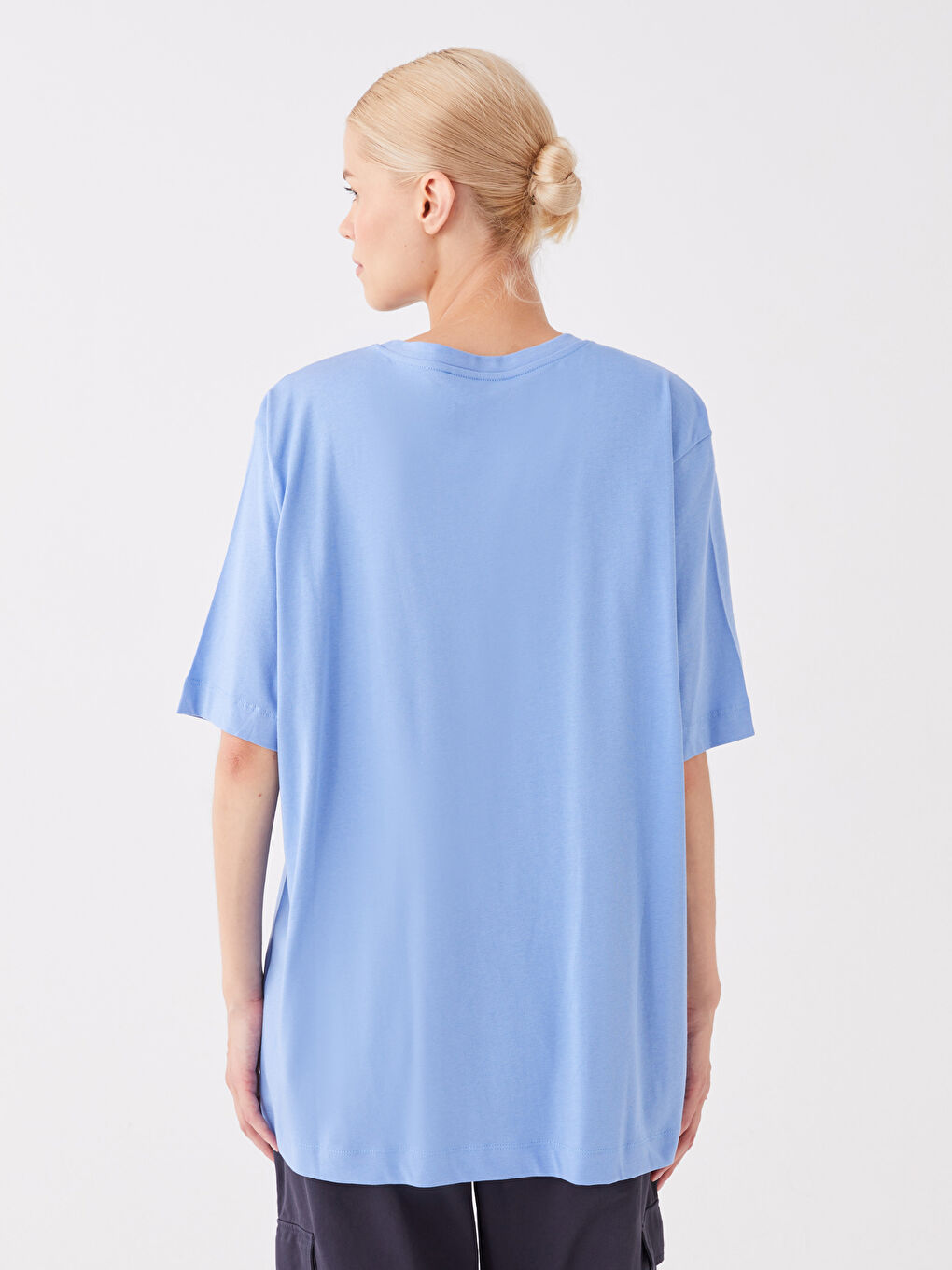 Crew Neck Printed Short Sleeve Oversize Women's Tunic-4