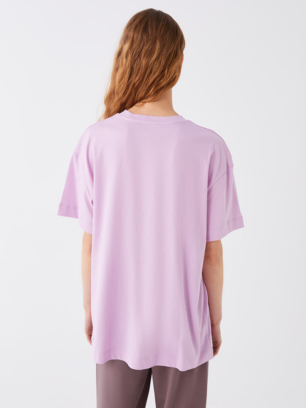 Crew Neck Printed Short Sleeve Oversize Women's Tunic-4