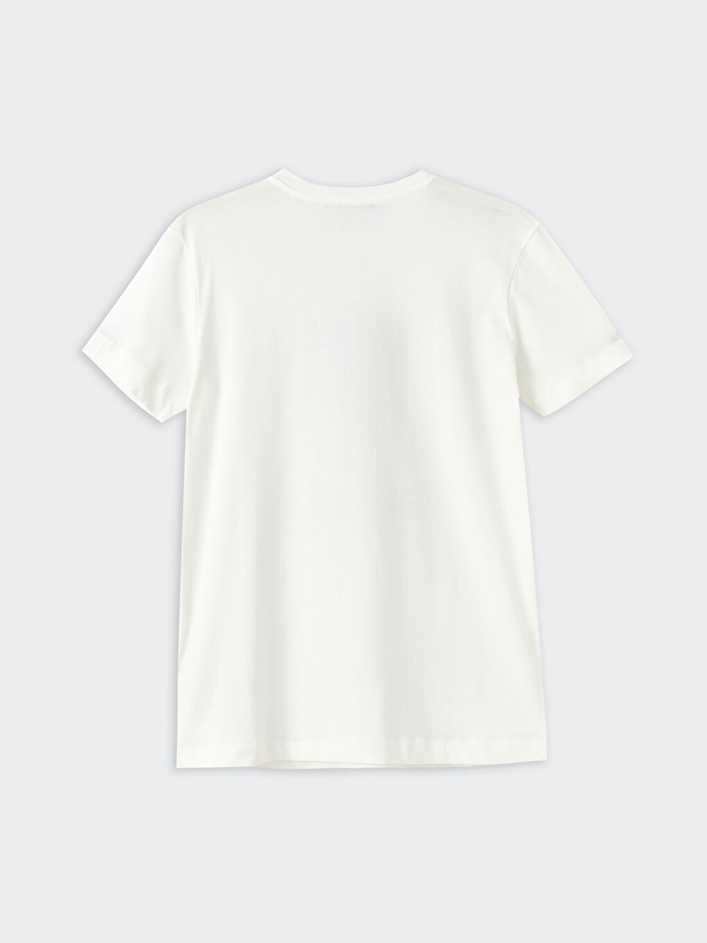 Ekru Bisiklet Yaka Baskılı Kısa Kollu Oversize Kadın Tunik-6