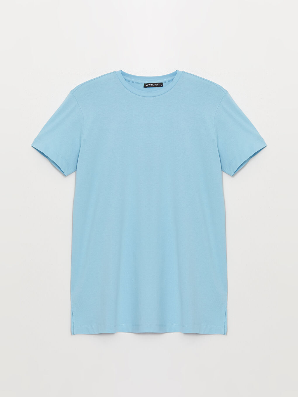 Crew Neck Plain Short Sleeve Oversize Women's Tunic-5