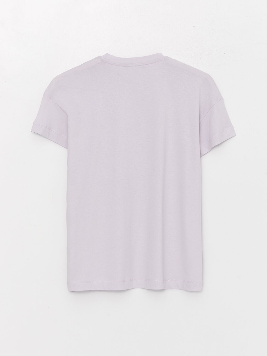 Lila Bisiklet Yaka Baskılı Kısa Kollu Oversize Kadın Tunik-6