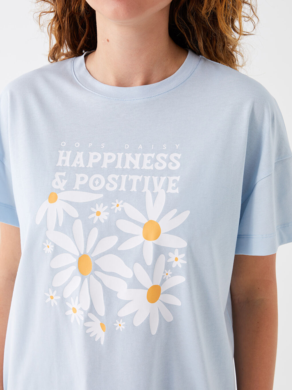 Crew Neck Printed Short Sleeve Oversize Women's Tunic-3