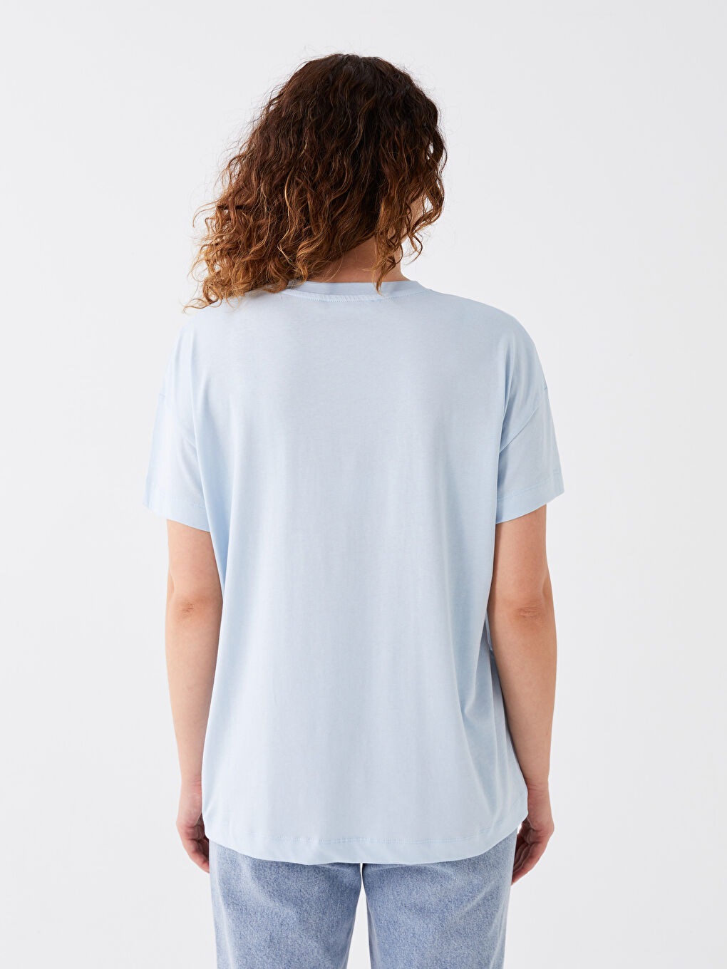 Crew Neck Printed Short Sleeve Oversize Women's Tunic-4