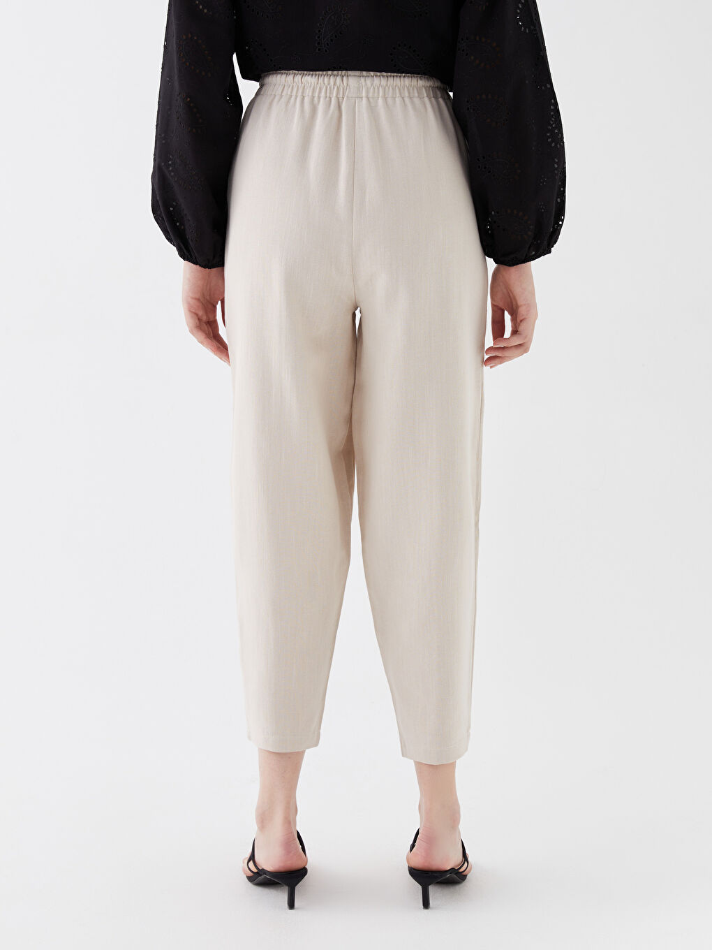 LCW Vision Pantalone od mešavine lana sa elastičnim strukom za žene -S3I211Z8-G1Y