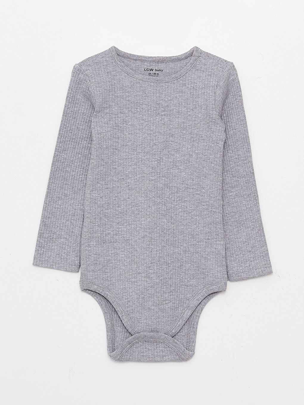 Crew Neck Long Sleeve Basic Baby Boy Snap Snap Bodysuit 2 Pack-2