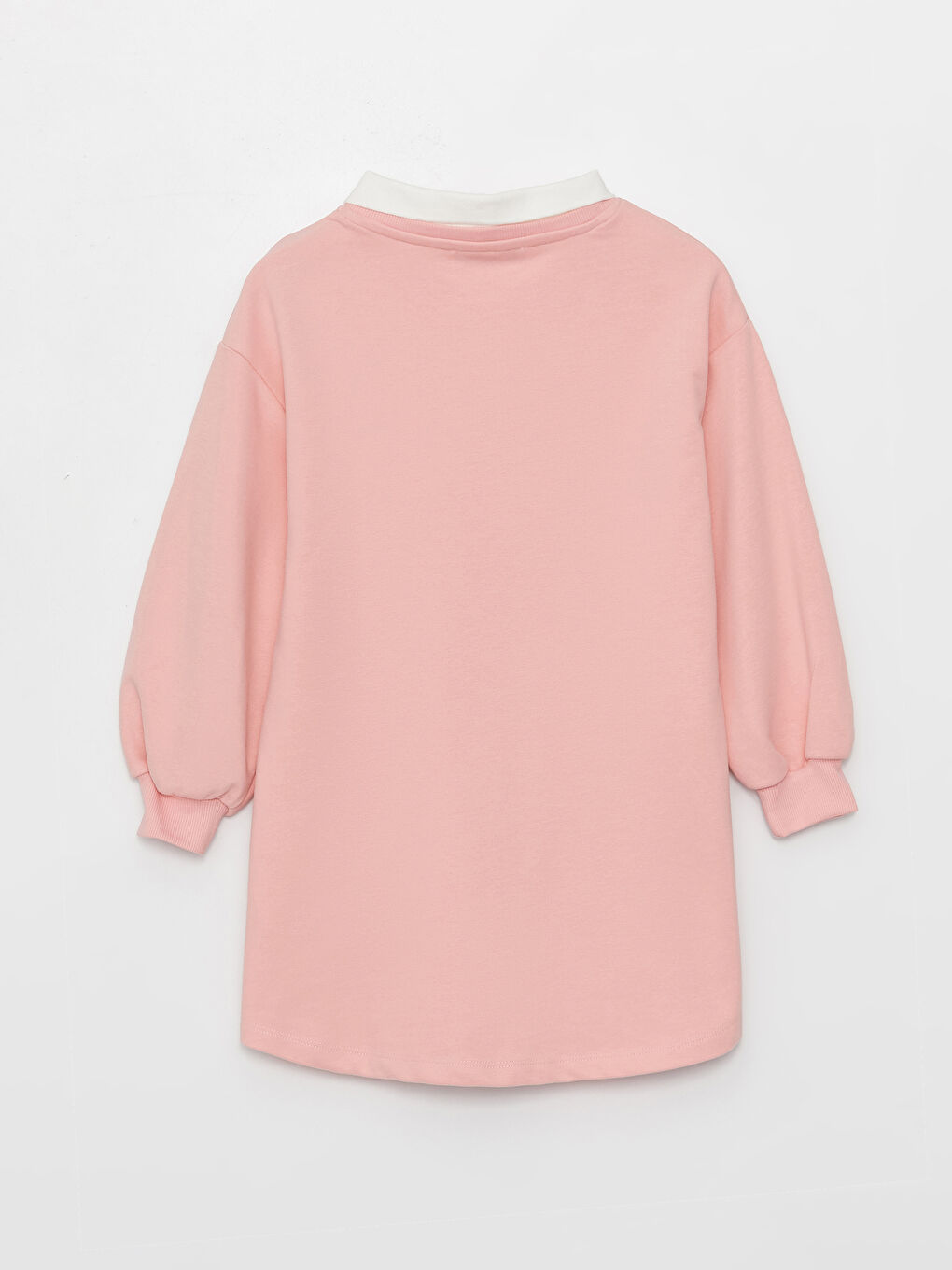 Shirt Collar Printed Long Sleeve Girls Dress-1