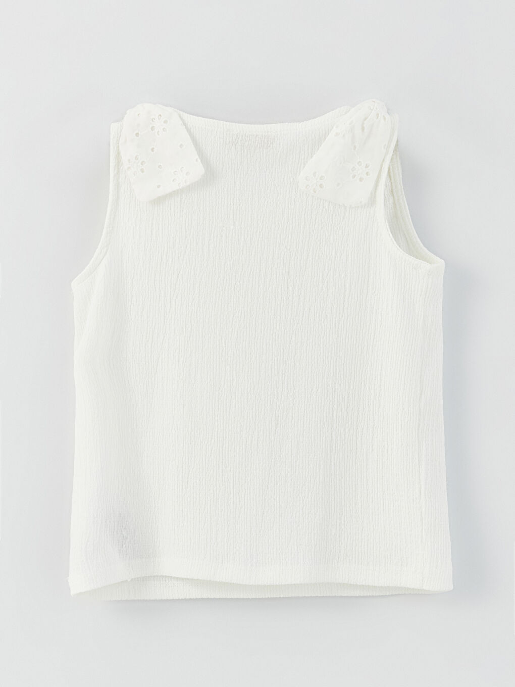 Ekru Bisiklet Yaka Kız Çocuk Atlet-1