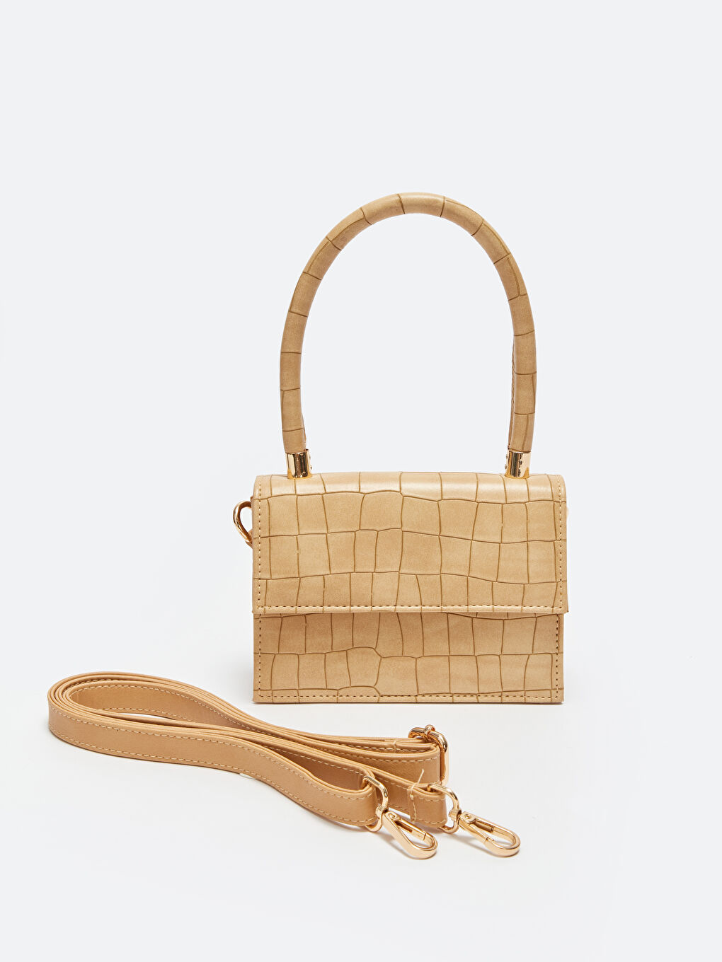 Sac d'Épaule Effet Croco en Similicuir pour Femmes-2