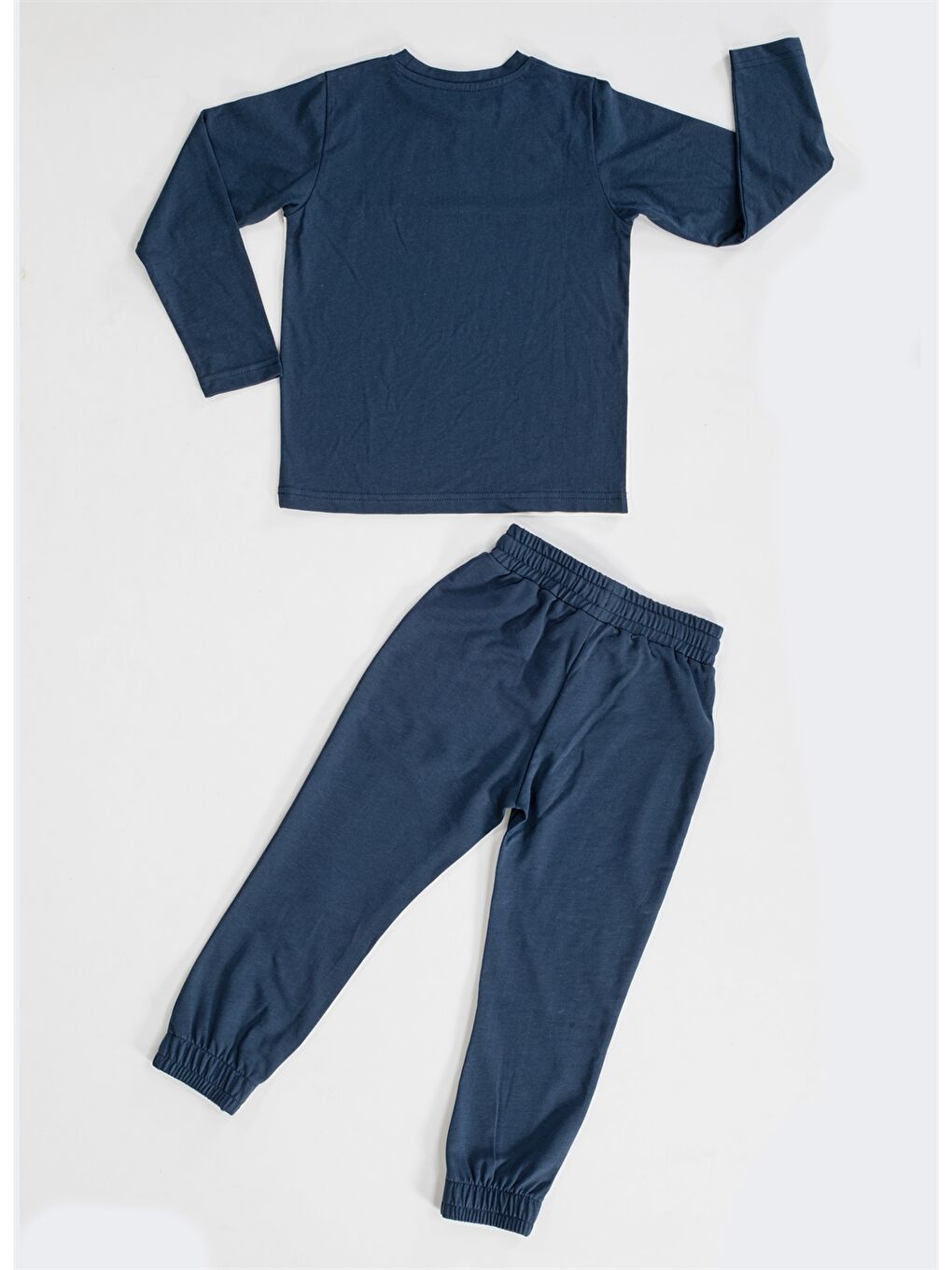 İndigo Bisiklet Yaka Baskılı Uzun Kollu Erkek Çocuk Tişört ve Eşofman Altı-3