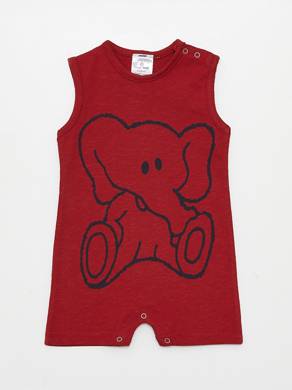 Kırmızı Bisiklet Yaka Baskılı Kız Bebek Tulum