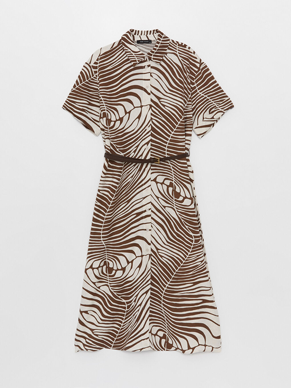 Patterned Short Sleeve Women's Shirt Dress -S3I457Z8-LRA