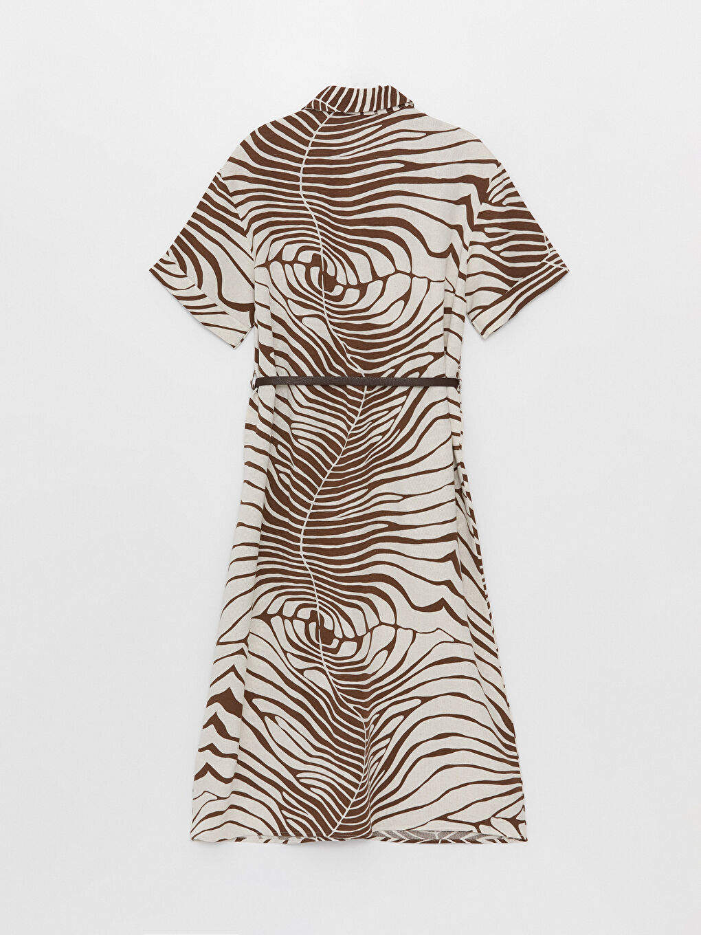 Patterned Short Sleeve Women's Shirt Dress -S3I457Z8-LRA