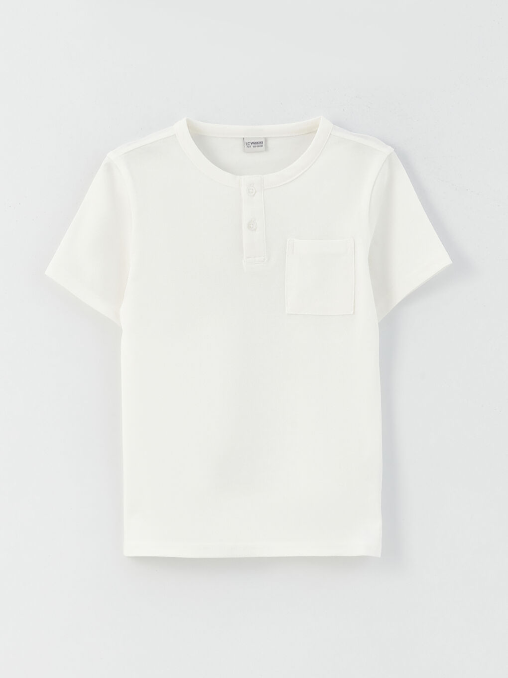 تيشيرت قطن ياقة دائرية كم قصير سادة - اولاد