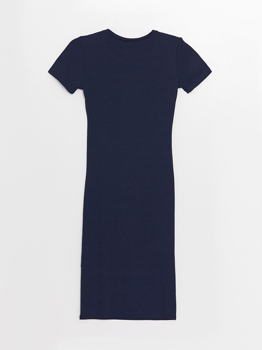 Rundhalsausschnitt Schlicht Kurzarm Damen Figurbetontes Kleid-4