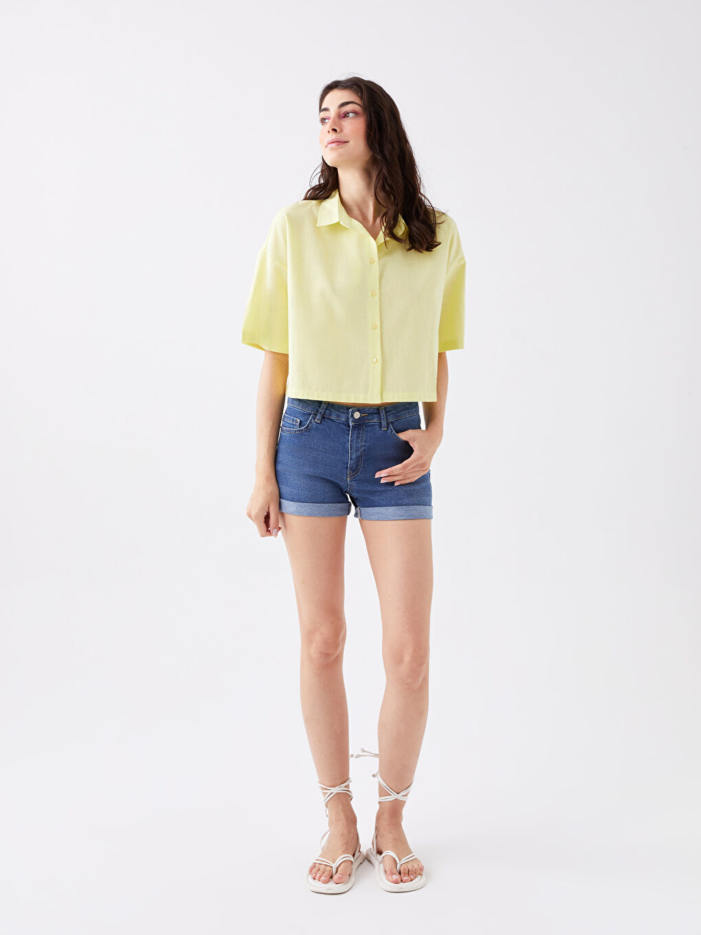 Short Sleeve Oversize Women's Shirt-1