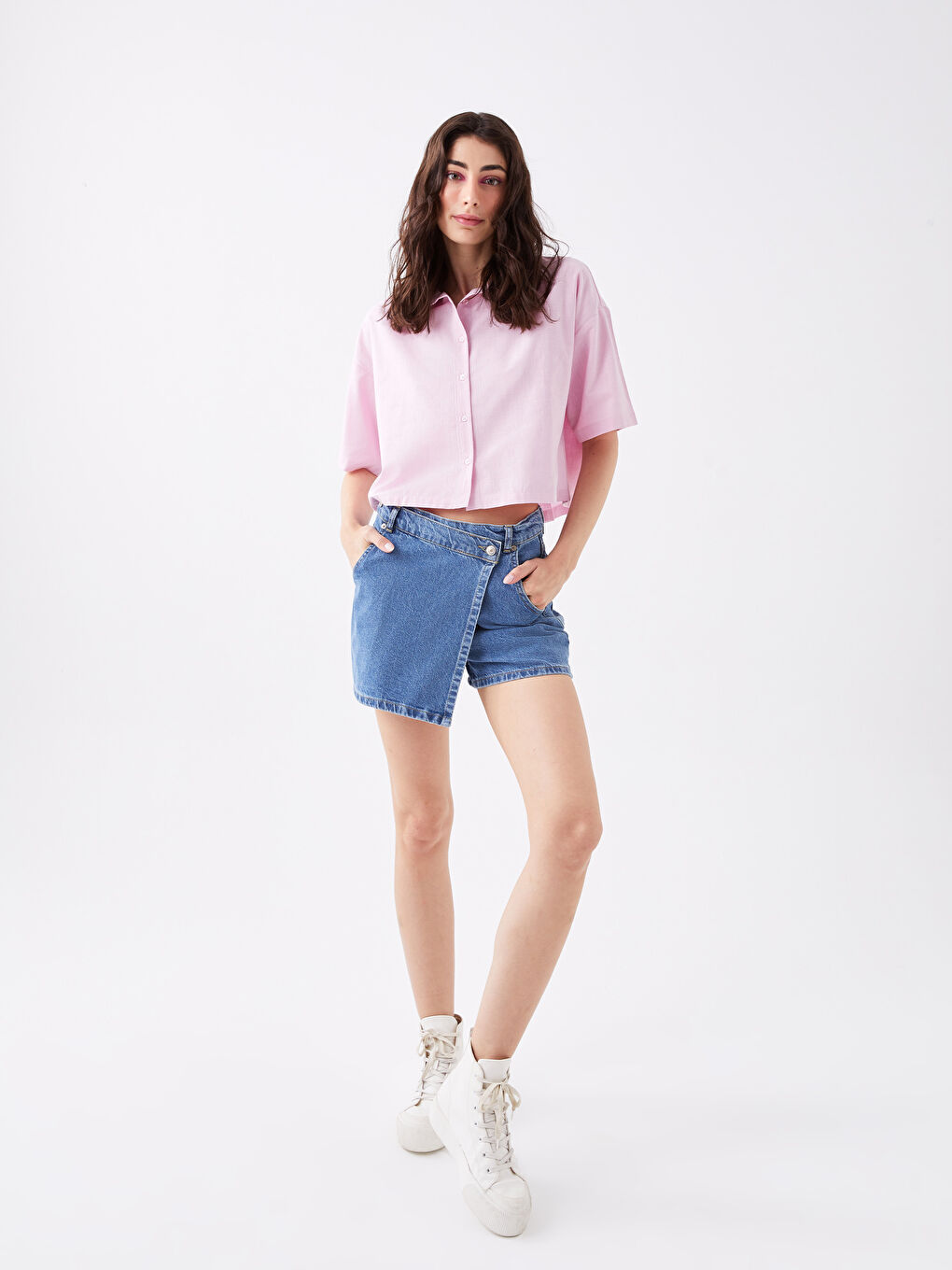 قميص واسع كم قصير للسيدات-2