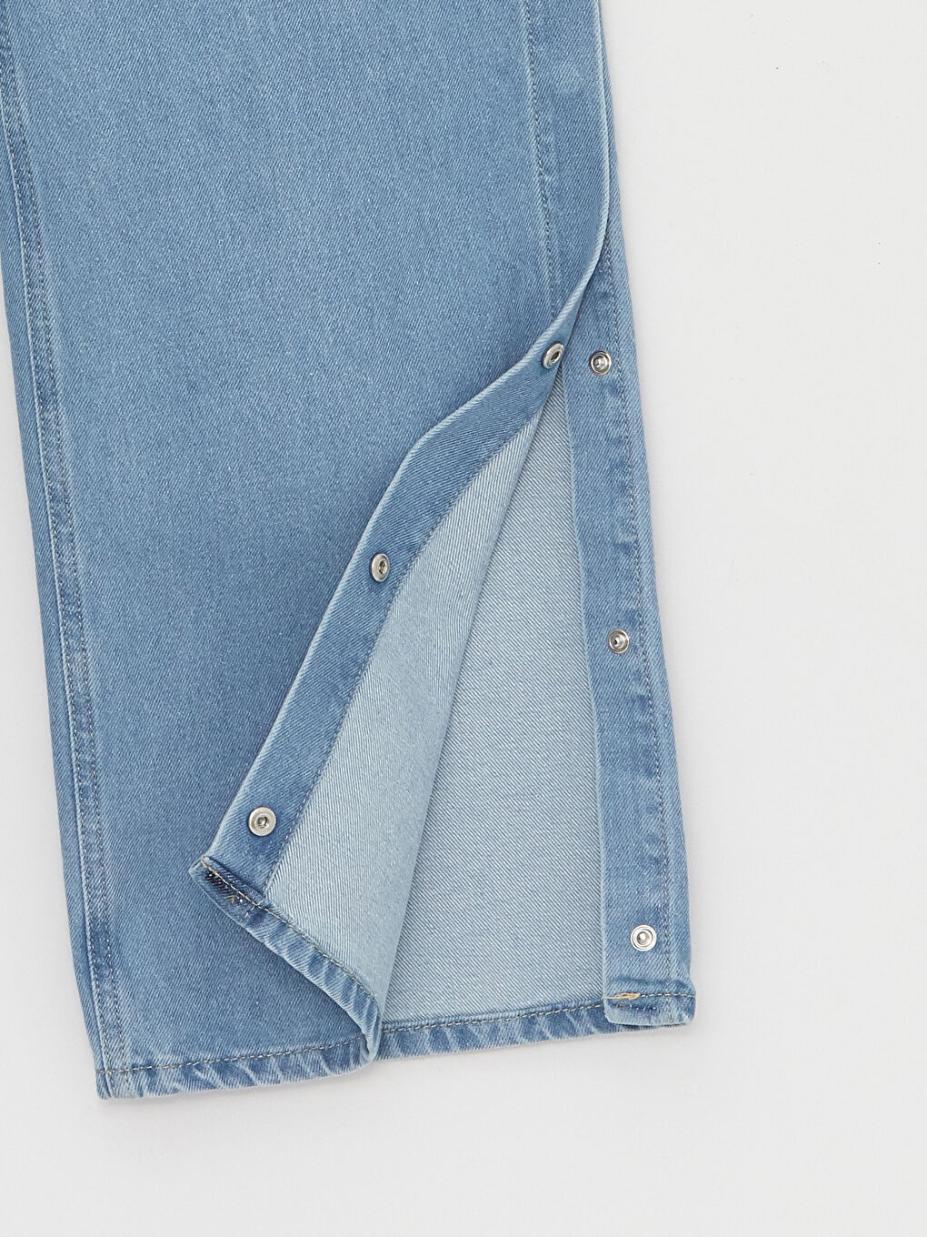 İndigo Beli Lastikli Wideleg Kadın Jean Pantolon-7