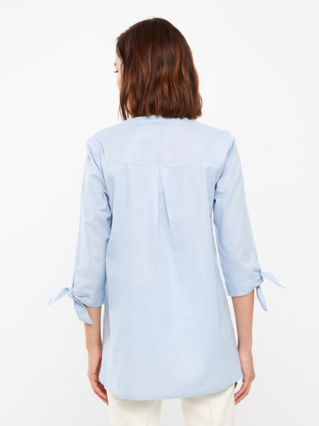 LCW Grace Henley Neckline Poplin Women's Blouse -S3I580Z8-PPZ