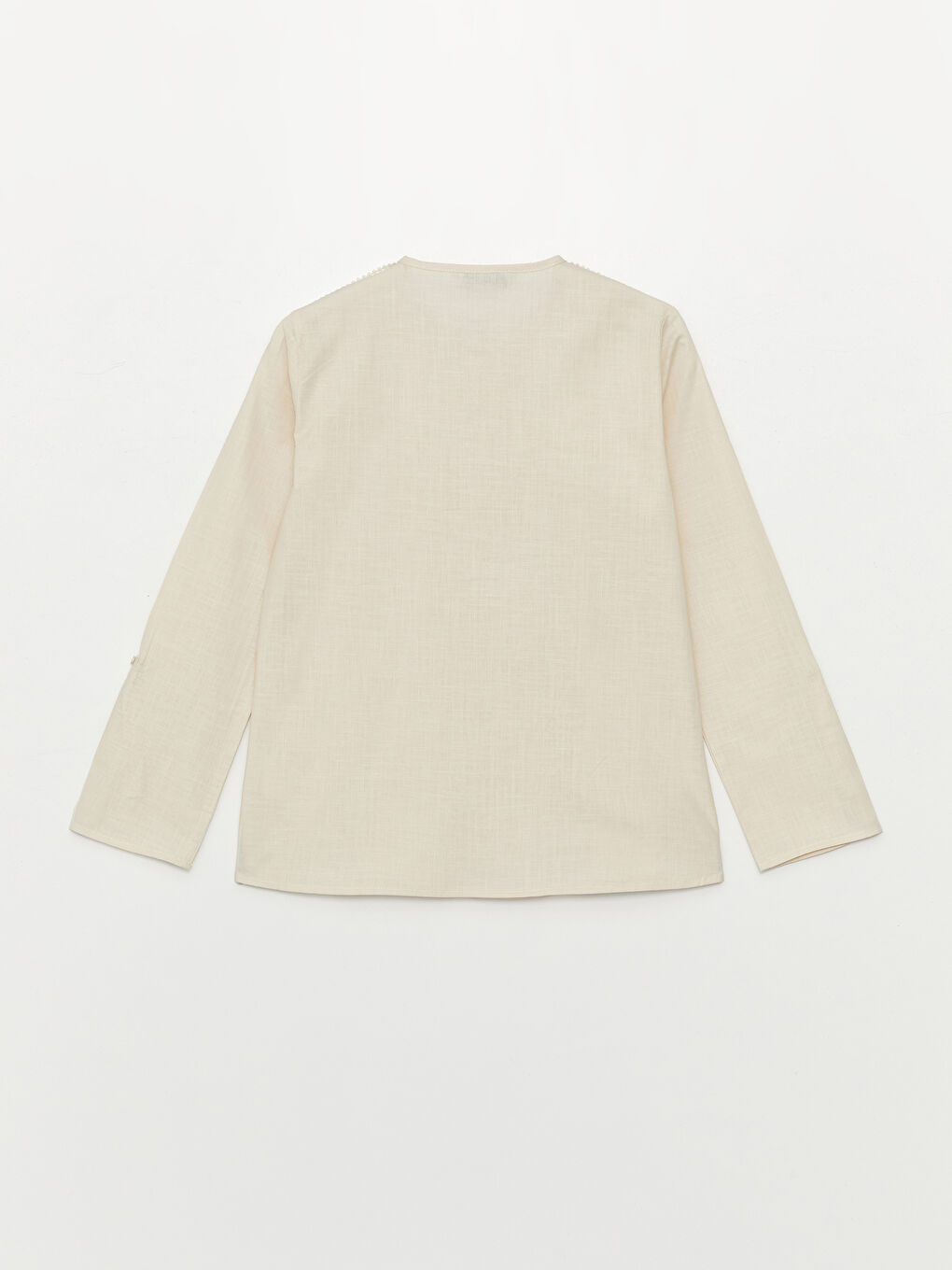 LCW Grace Henley Neckline Lace Detailed Long Sleeve Poplin Women's Blouse -S3I582Z8-QW4