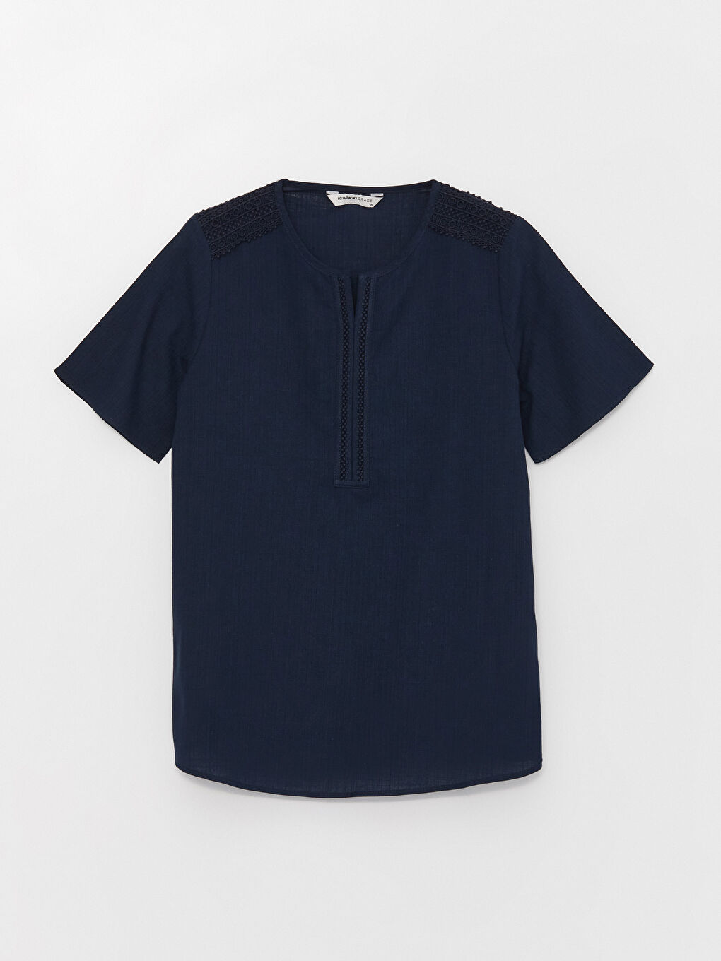 LCW Grace Bluza sa Henley okovratnikom, samouzorak, kratki rukav za Ženski -S3I583Z8-E1J