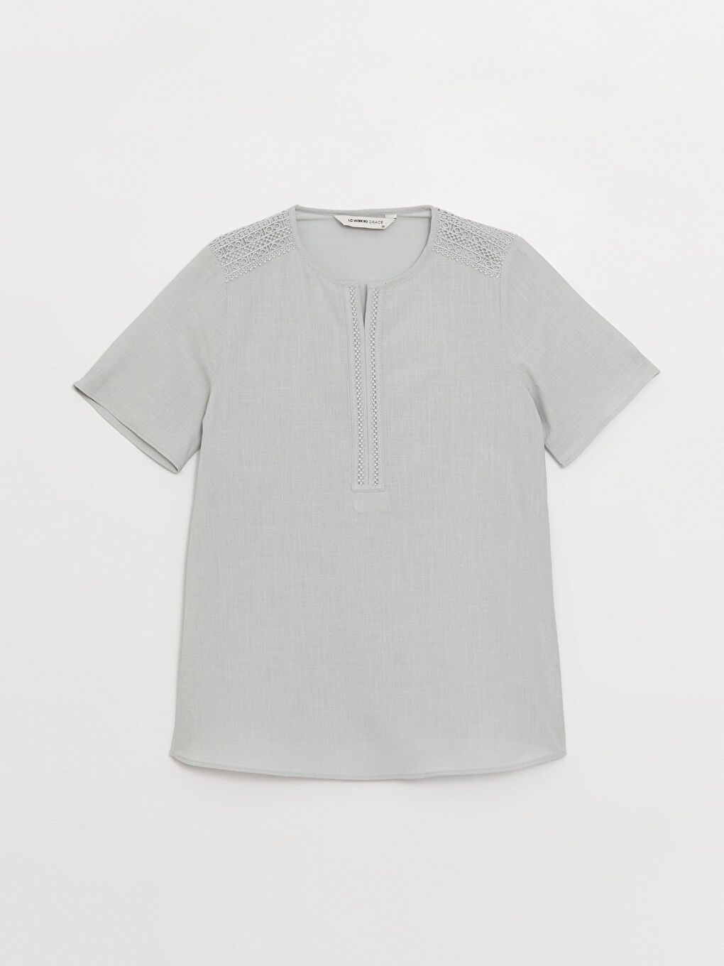 LCW Grace Bluza sa Henley okovratnikom, samouzorak, kratki rukav za Ženski -S3I583Z8-FLG