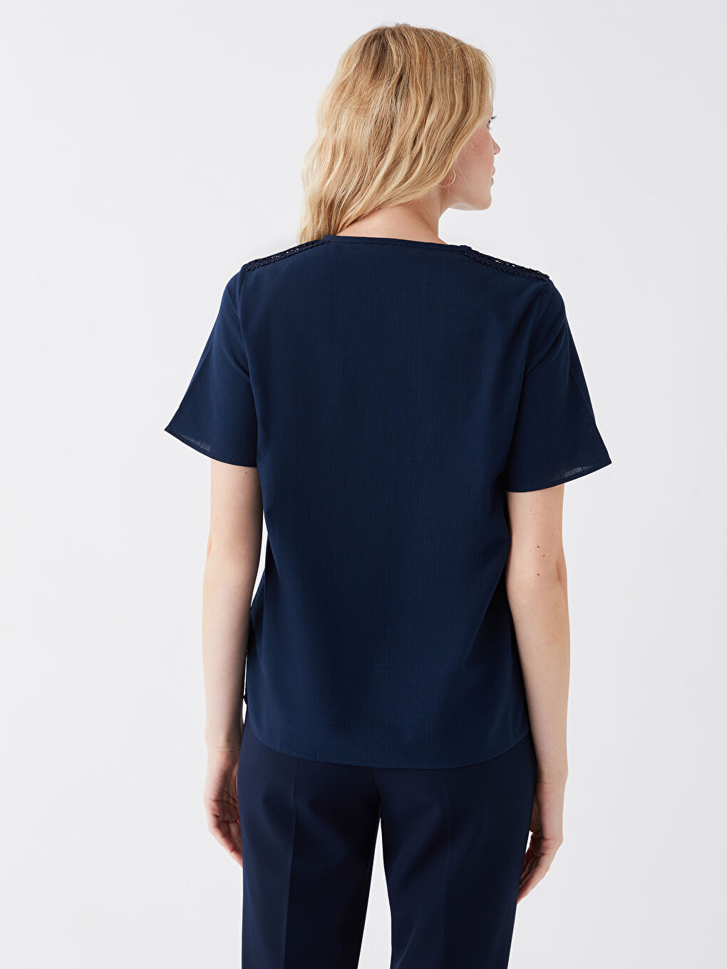 LCW Grace Bluza sa Henley okovratnikom, samouzorak, kratki rukav za Ženski -S3I583Z8-E1J