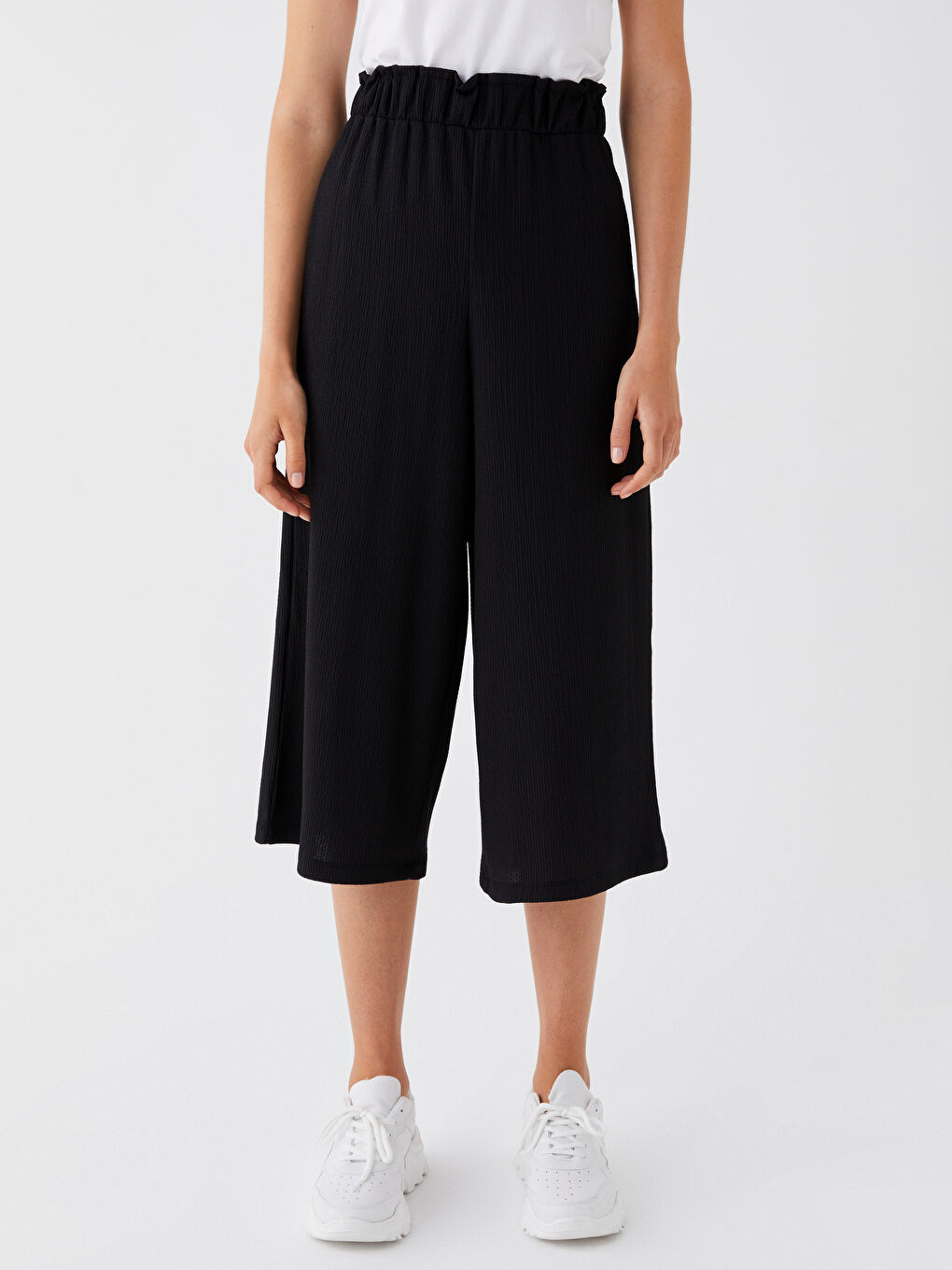 Elasticated Waist Relaxed Fit Women's Trousers-1