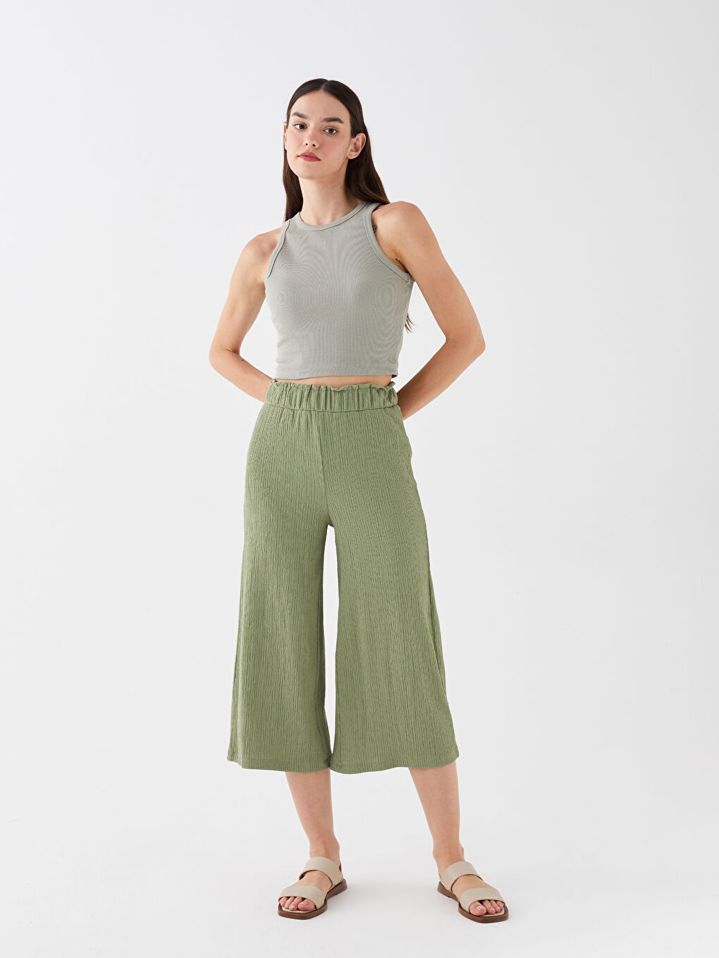 Elasticated Waist Relaxed Fit Women's Trousers