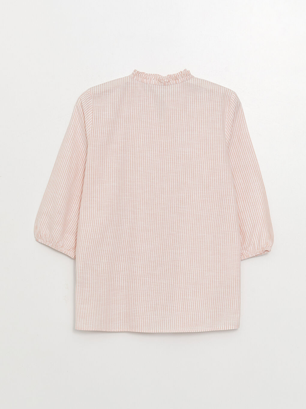 Henley Neckline Striped Poplin Women's Blouse -S3I591Z8-LHK