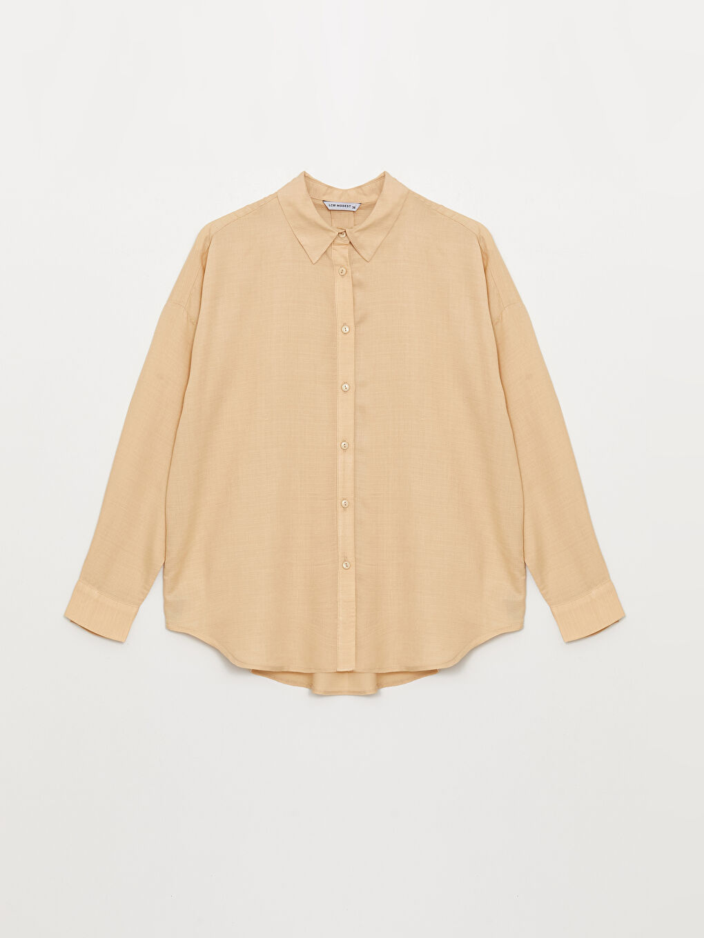 Plain Long Sleeve Oversize Linen Blend Women's Shirt-5