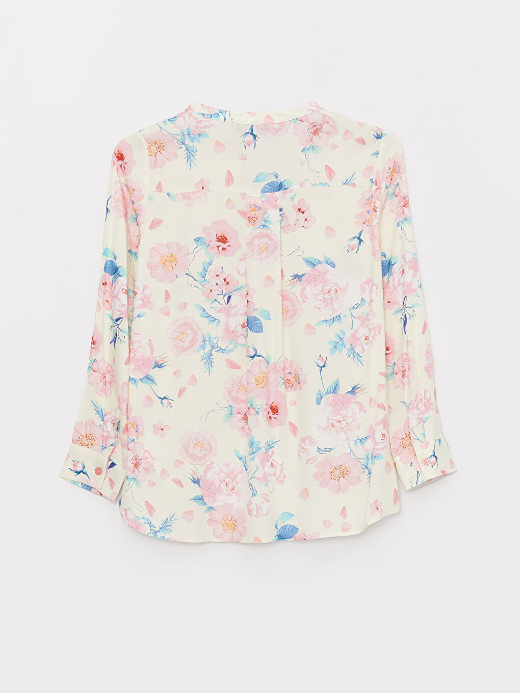 Notch Neck Floral Long Sleeve Women's Blouse-6