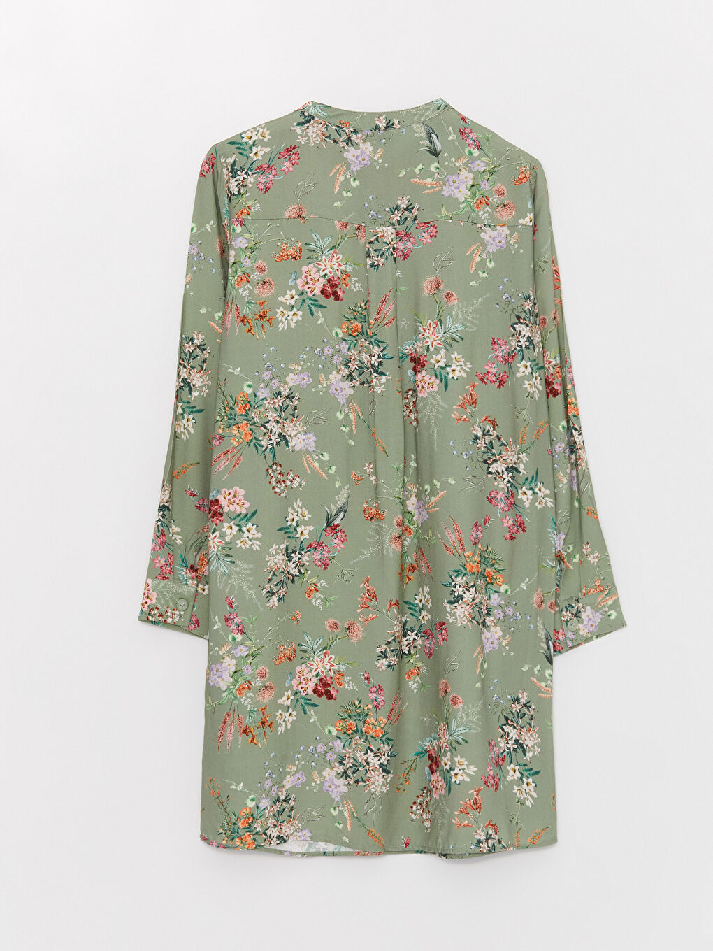 Grandad Collar Floral Long Sleeve Women's Tunic-6