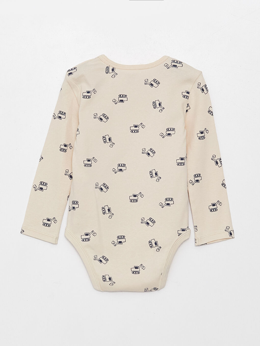 LCW ECO Crew Neck Long Sleeved Baby Boy Press Stud Bodysuit -S3I627Z1-LQB