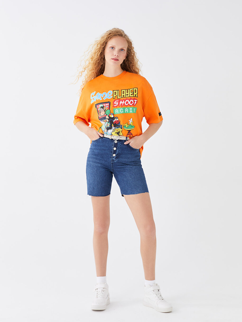 トップス RUSSELUNO BAGGYCART LOOSEFIT MOCKNECK LS XSIDE Crew Neck Short Sleeve Nostalgic Monkey Printed Combed