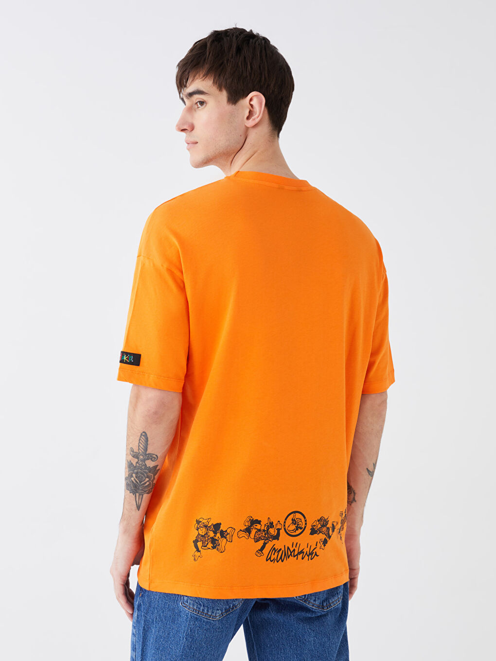 Tシャツ・カットソー MALO Men Sweater UXA132F3L27 E3444 Orange Men's T-shirt with Diesel puff print | Orange | Diesel
