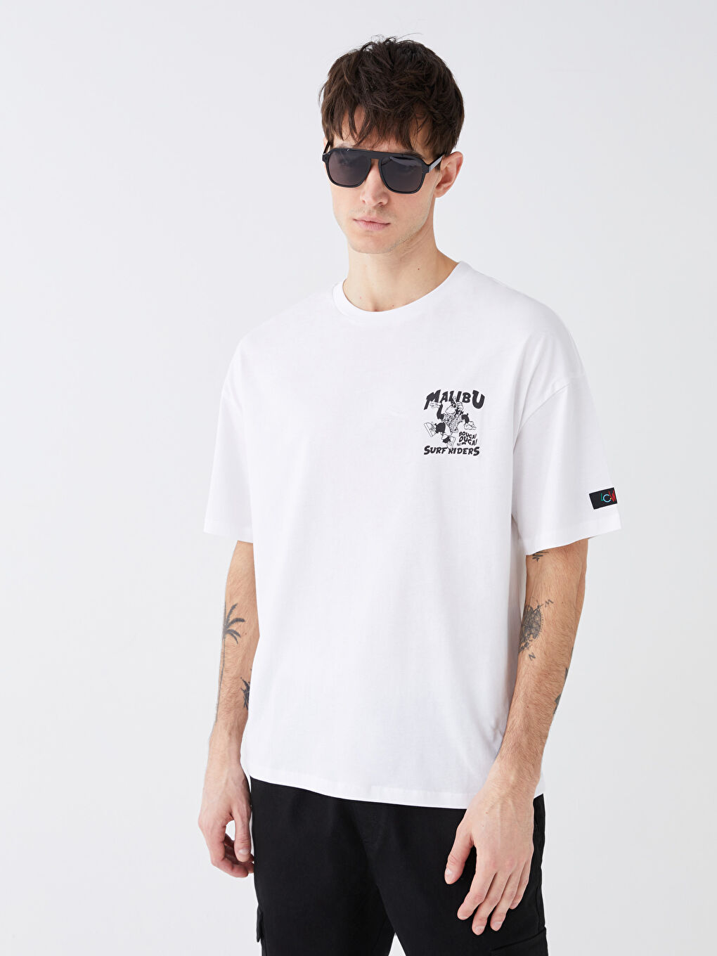 Crew Neck Short Sleeve Nostalgic Monkey Printed Jersey Men's T-Shirt-2