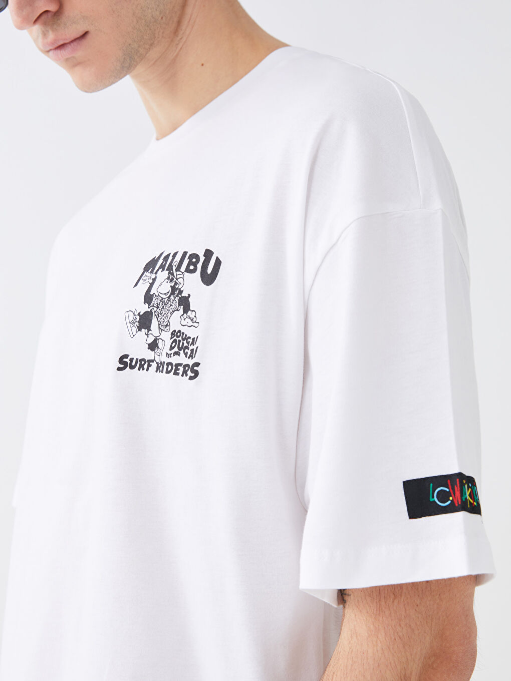 Crew Neck Short Sleeve Nostalgic Monkey Printed Jersey Men's T-Shirt-7