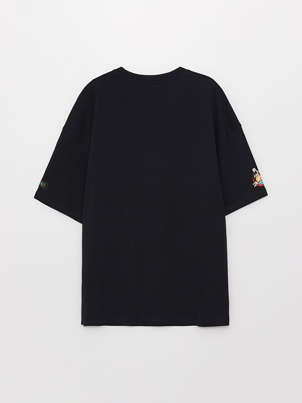 Lacivert Bisiklet Yaka Kısa Kollu Baskılı Penye Erkek Tişört-9