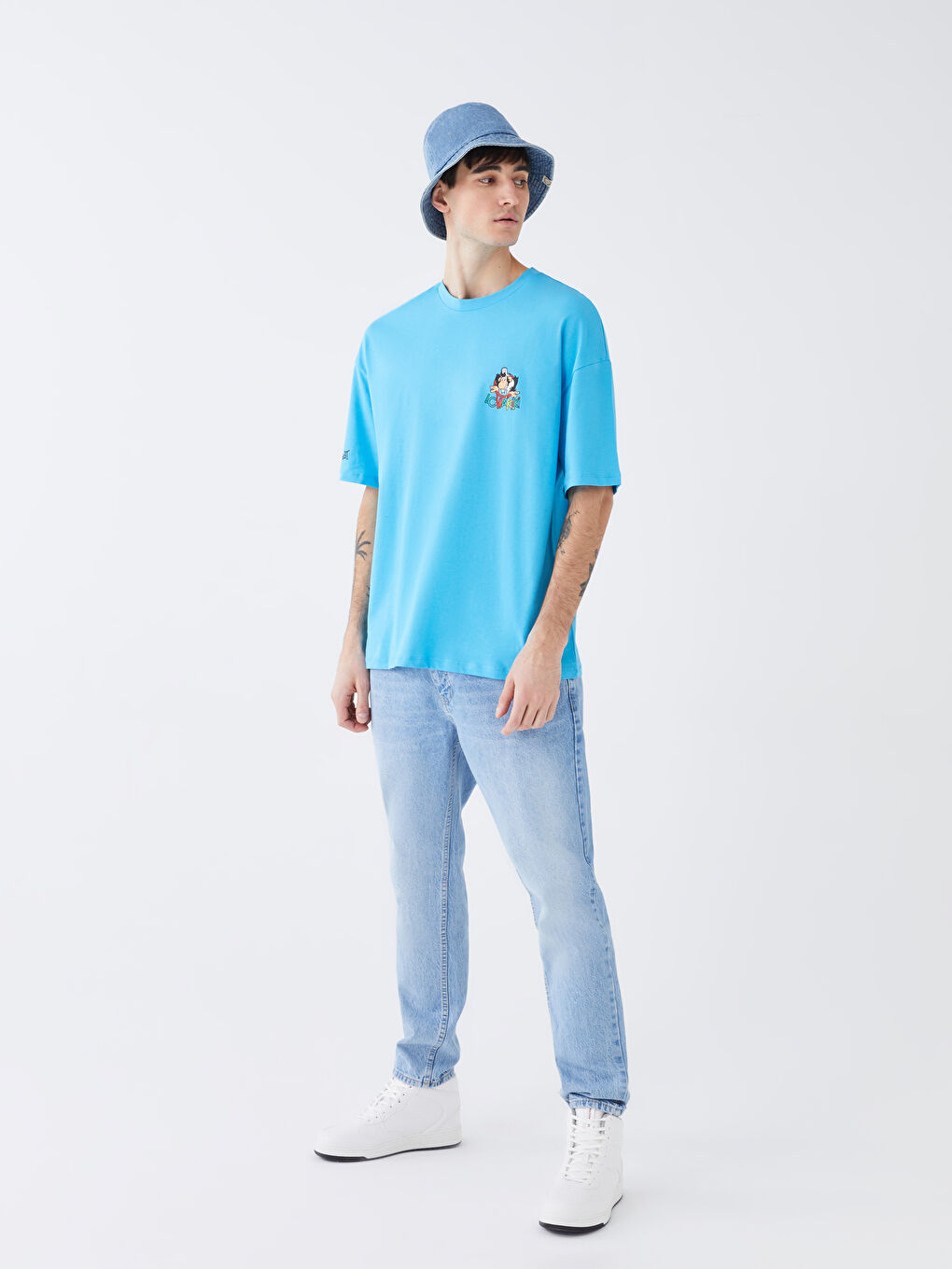 XSIDE Rundhalsausschnitt Kurzarm Nostalgischer Affe Bedrucktes Jersey T-Shirt für Herren -S3I638Z8-GJ0