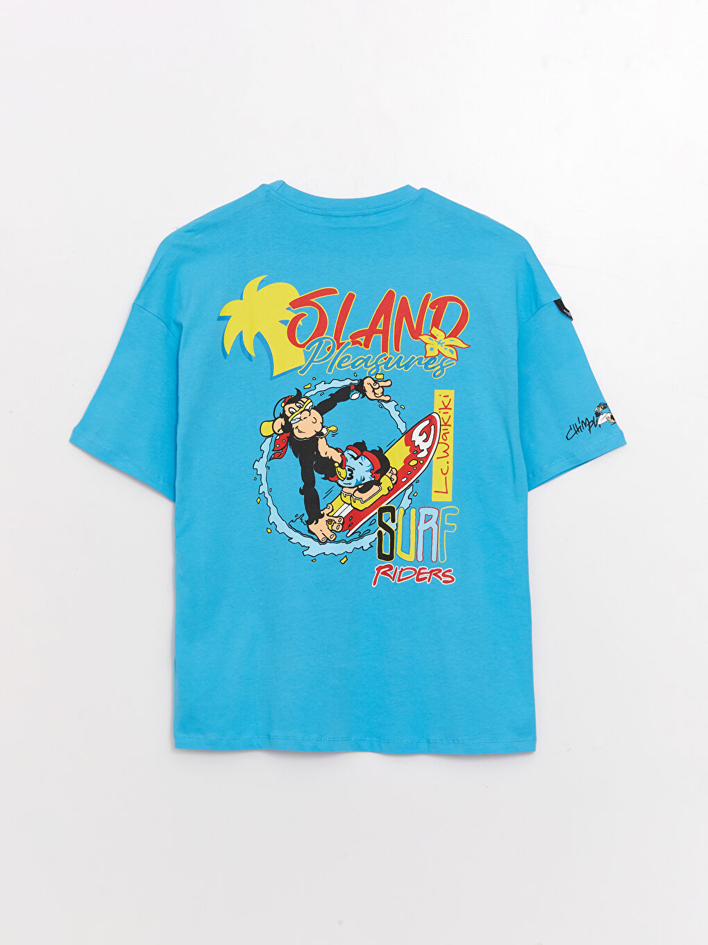 XSIDE Rundhalsausschnitt Kurzarm Nostalgischer Affe Bedrucktes Jersey T-Shirt für Herren -S3I638Z8-GJ0